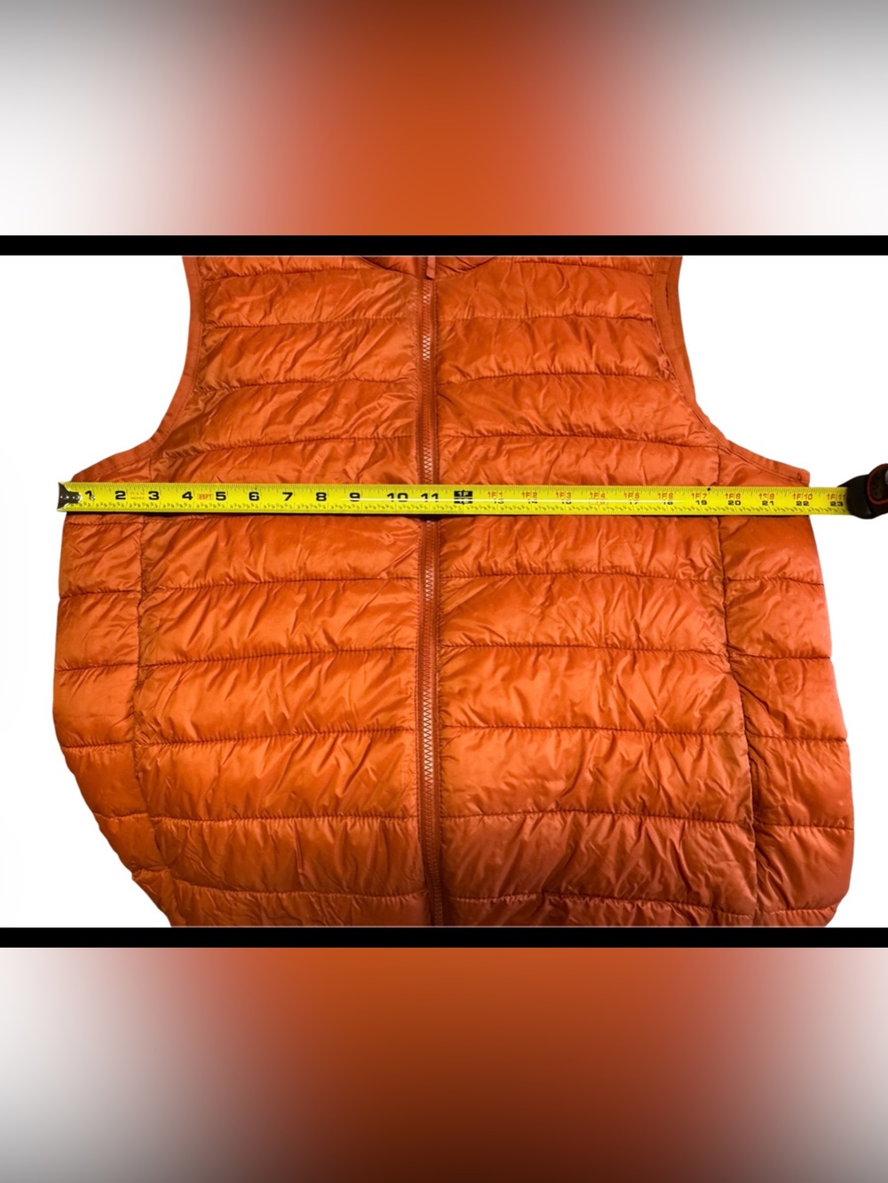 Old Navy Full Zip Puffer Vest Jacket Coat Sleeveless Orange Size Medium - Picture 3 of 8